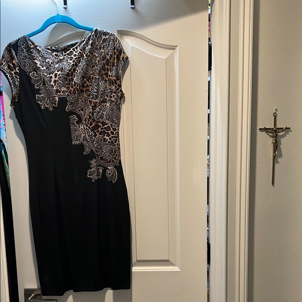 Cache Black and Silver Asymmetrical Sheath Mini Dress - Picture 3 of 3
